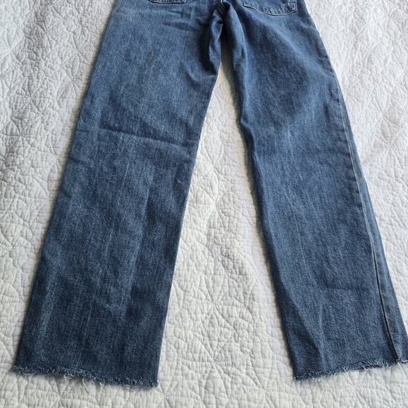 Everlane The Way High Jean Organic Cotton Straight Leg Raw Hem - Distressed 24R - Picture 11 of 16